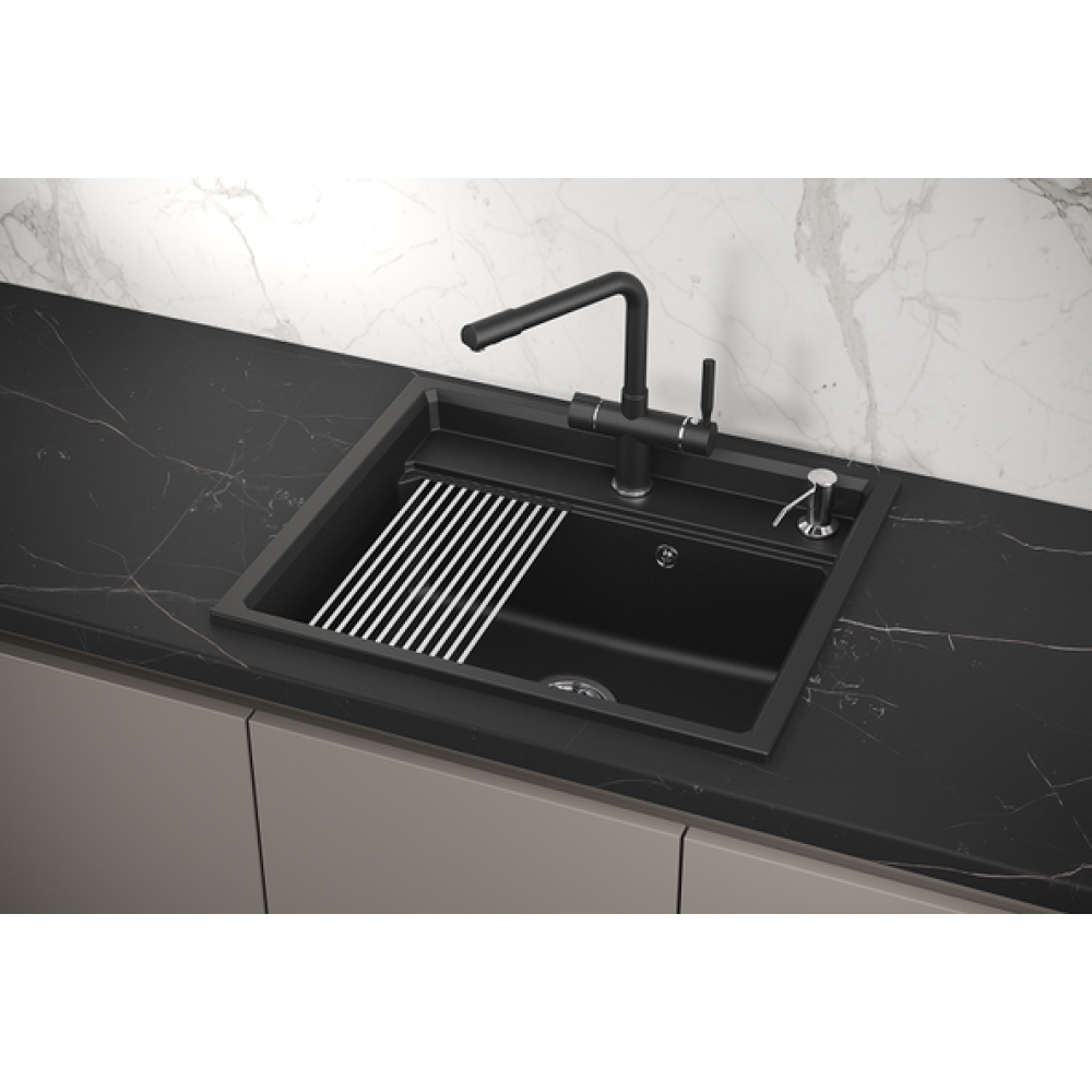 Кухонная мойка GRANULA Kitchen Space (6003, ШВАРЦ)