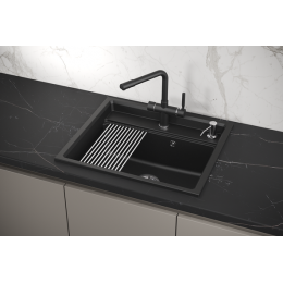 Кухонная мойка GRANULA Kitchen Space (6003, ШВАРЦ)