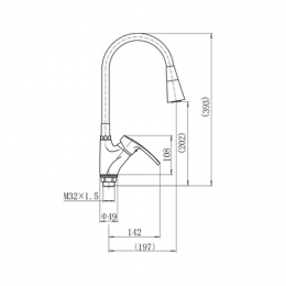 Смеситель для кухни FASHUN с гибким изливом хром (A4466+A7357)
