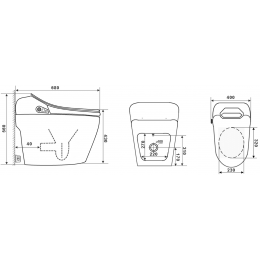 Электронный унитаз-биде TIMO 680*400*560 (ТЕ-731)