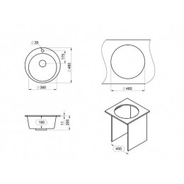 Кухонная мойка GRANULA (4801, ШВАРЦ)