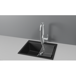 Смеситель для кухни GRANULA с выдвижным изливом и подключением к фильтру (8171, НЕРЖ)