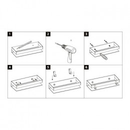 Полка для душа прямая Lemark SHELF LINE 400 мм из нерж. стали с крючками, хром (9771052)