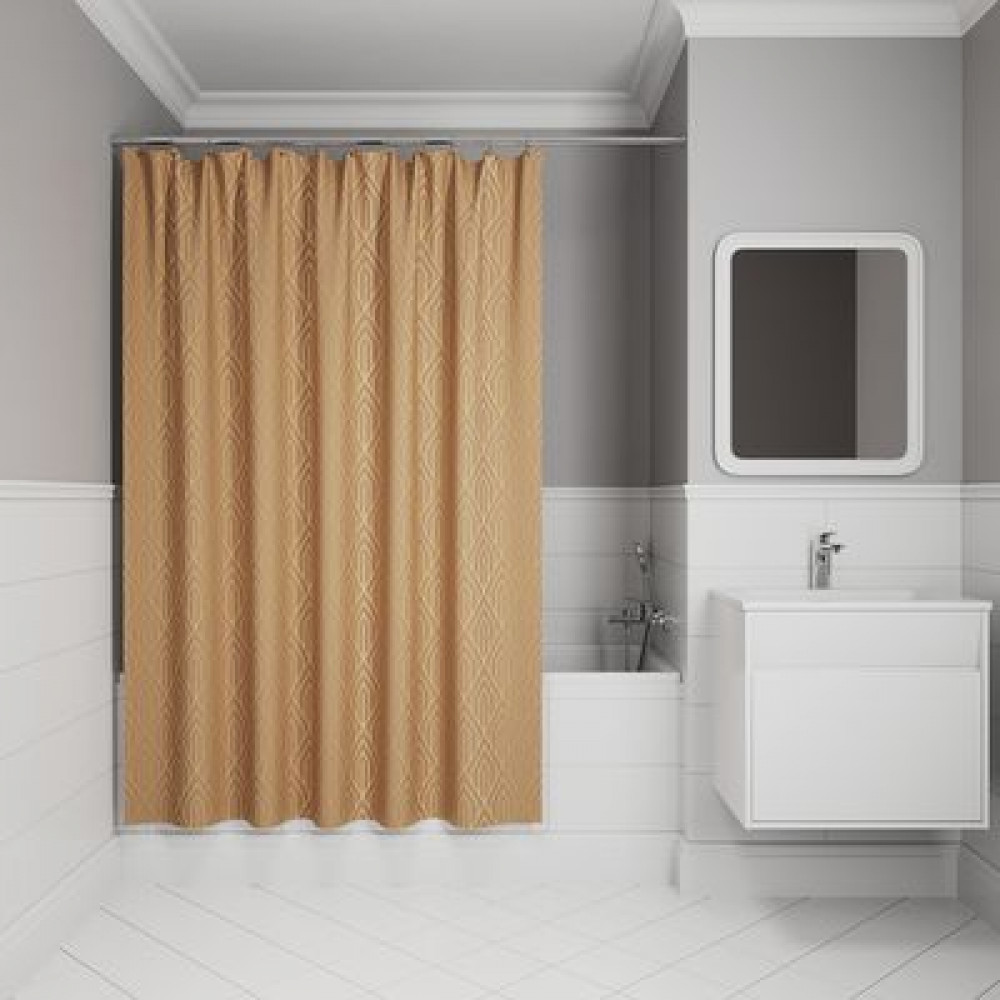 Штора для ванной IDDIS Base 200x180 см, Полиэстер, коричневый (BG04P18i11)