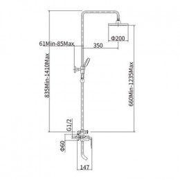 Душевая система, хром,  FASHUN (A2461)