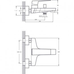 Смеситель для ванны с коротким изливом RUSH Thira (TR3635-44)