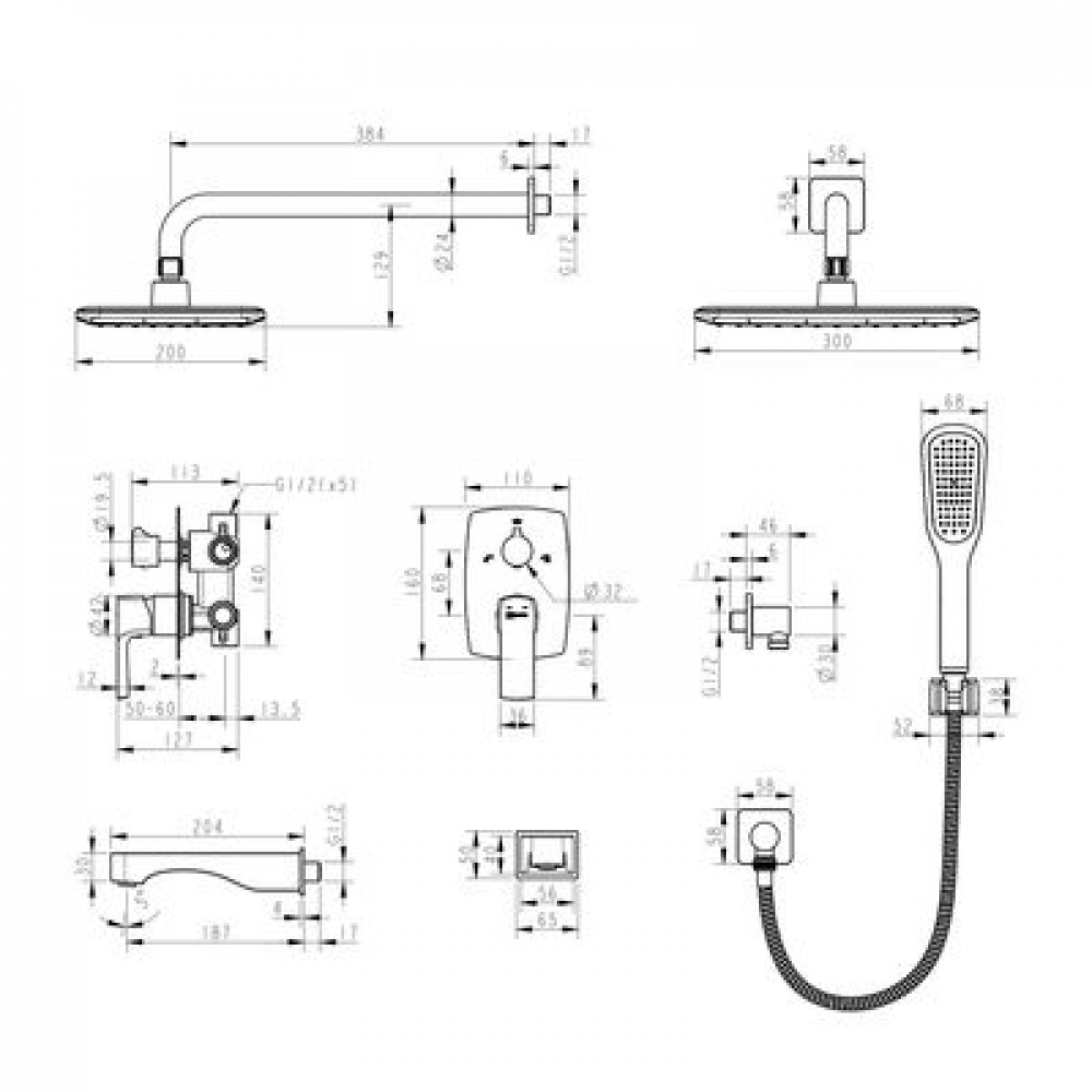 Душевая сиситема Lemark Ursus (LM7222BL)