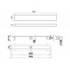 Душевой лоток TIMO Drain Protect 900 с двусторонней панелью PG20 под плитку, сатин (DP20900-PG20900)