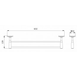 Полотенцедержатель двойной 60 см. RUSH Balearic (BA39532)