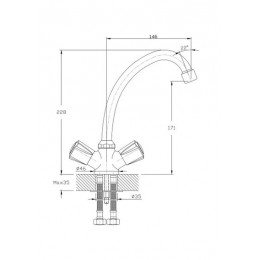 Смеситель для кухонной мойки RUSH Pioneer (PI7950-22)