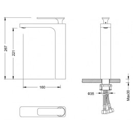 Смеситель для раковины-чаши Timo Torne хром-белый (4311/00-16F)