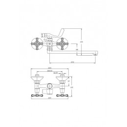 Смеситель для ванны с длинным поворотным изливом RUSH Bianki (BI7650-51)