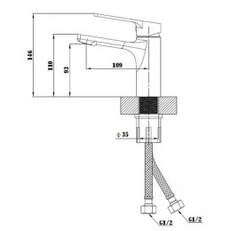 Смеситель для раковин ESKO SINGAPORE  black (SB 26)