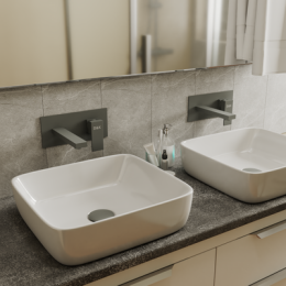 Смеситель для раковины DK встраиваемый настенный серый графит Bayern.Liszt (DA1514406)