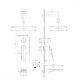 Душевая система для ванны Lemark Allegro (LM5922CW)