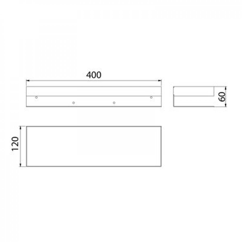 Полка для душа прямая Lemark SHELF LINE 400 мм из нерж. стали с крючками, хром (9771052)