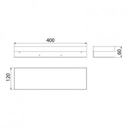 Полка для душа прямая Lemark SHELF LINE 400 мм из нерж. стали с крючками, хром (9771052)