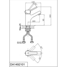 Смеситель для раковины DK Rhein.Dusseldorf (DA1492101)