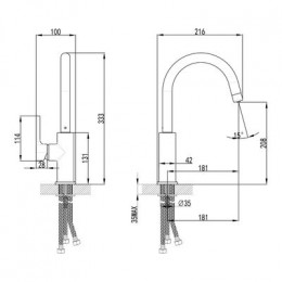 Смеситель для кухни Lemark COMFORT с подключением к фильтру питьевой воды, цвет: бежевый (LM3073PBG)