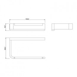 Держатель для туалетной бумаги  Lemark SMOOTH LINE открытый, графит (9726009)