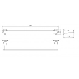 Полотенцедержатель двойной 64 см. Corsica (CO42532)