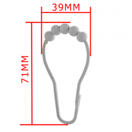 Кольца с роликами и замком FASHUN для навеса шторок в ванную комнату (A9001-8)