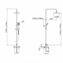 Душевая система, хром, FASHUN (A2412)