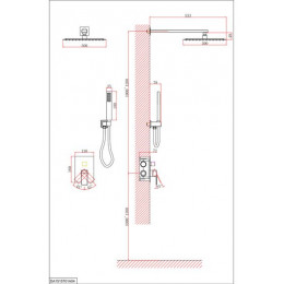 Душевая система для душа DK встраиваемая серый графит Bayern.Liszt (DA1515706A04)