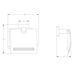 Держатель для туалетной бумаги с крышкой FASHUN чёрный (A2603-7)