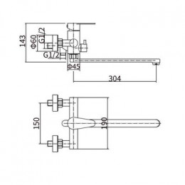 Смеситель для ванны FASHUN (A52215)
