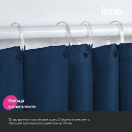 Штора для ванной, 200x240 см, Полиэстер, синий, IDDIS (BL04P24i11)