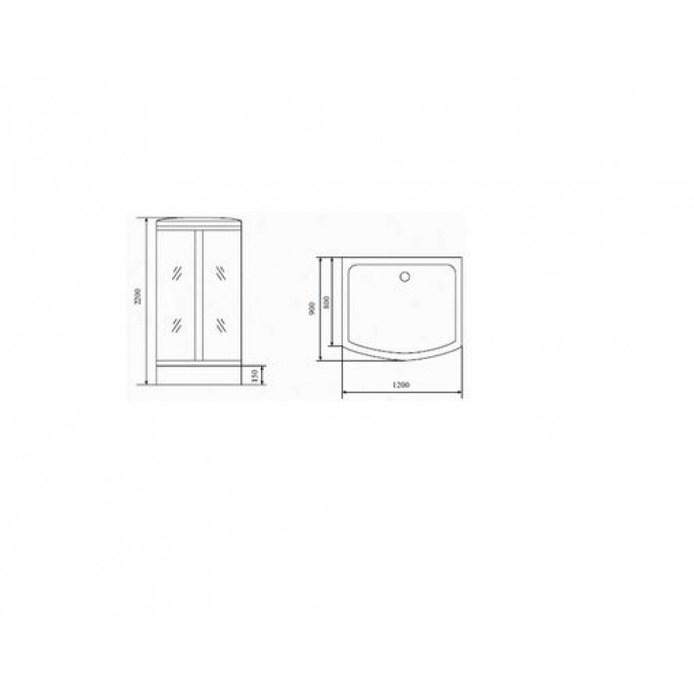 Душевая кабина Timo Comfort Fabric Glass 120*90*220  (T-8815C)