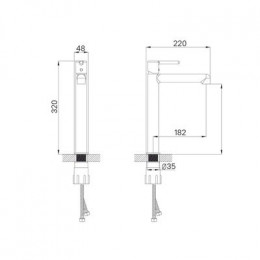 Смеситель для настольного умывальника, хром, Aiger, IDDIS (AIGSB01i01)