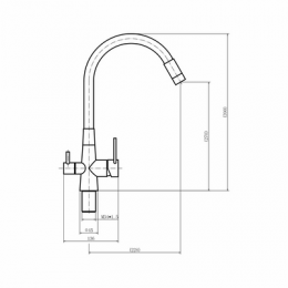Смеситель для кухни FASHUN для использования с фильтром питьевой воды белый (A4362-8)