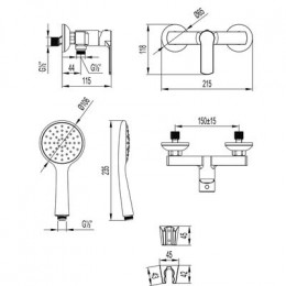 Смеситель Lemark Plus Grace для душа (LM1533C)