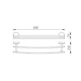 Полотенцедержатель двойной 60 см. RUSH Fiji (FI18532)