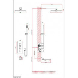 Душевая система для ванны и душа DK встраиваемая термостатический с изливом матовый белый Bayern.Liszt DA2515608A04