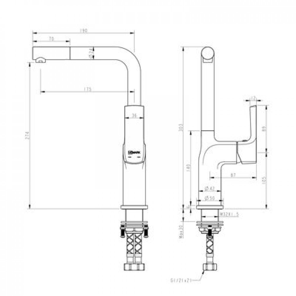 Смеситель для кухни Lemark Ursus (LM7205BL)