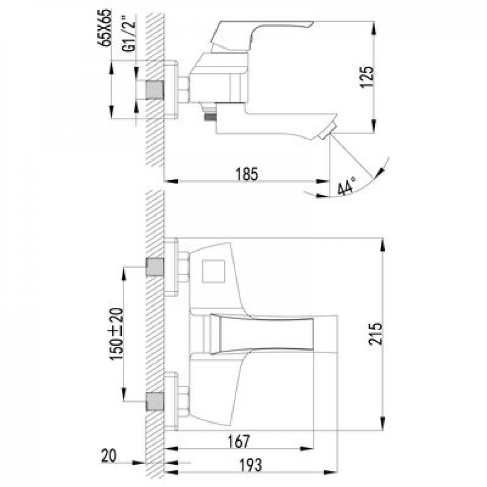 Смеситель для ванны Lemark Unit (LM4514C)