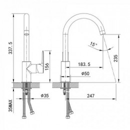 Смеситель для кухонной мойки IDDIS Cuba (CU1BNJ0i05)