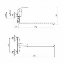Смеситель для ванны и душа FASHUN хром (A2236)