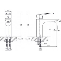 Смеситель для раковины RUSH Gozo (GZ3735-11)
