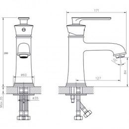 Смеситель для раковины RUSH Flores (FLG0835-1)