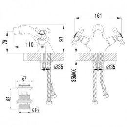 Смеситель для биде Lemark Vintage (LM2808B)