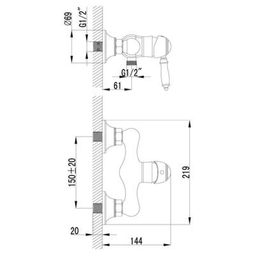 Смеситель для душа Lemark Villa (LM4803B)