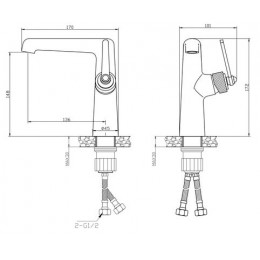 Смеситель ESKO "Bangkok Black" для раковины (BG26MB)