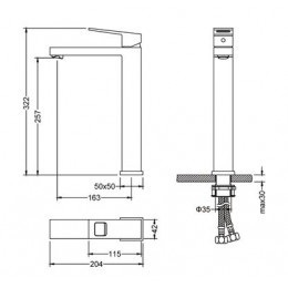Смеситель для раковины-чаши Timo Briana (7111/00F)