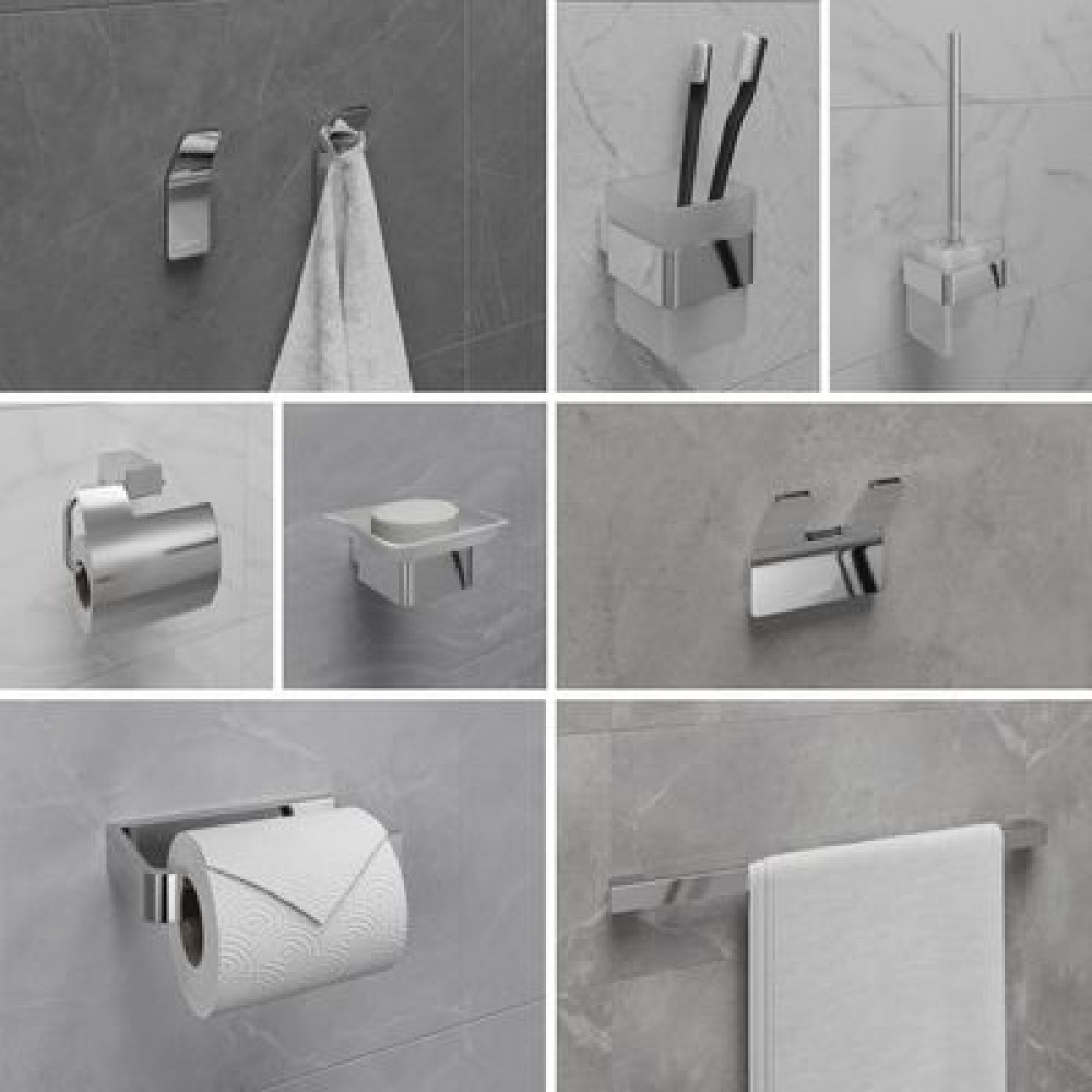 Крючок двойной Lemark SMOOTH LINE для полотенец и халатов, хром (9711004)