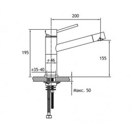 Смеситель для кухонной мойки Timo Saona (2303F anthracite)
