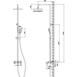 Душевая система со смесителем, ESKO Singapore black (ST300BL)